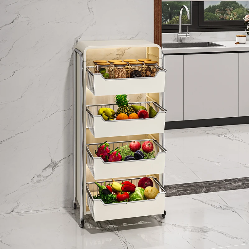 

Kitchen multi-layer vegetable shelves floor-to-ceiling vegetable baskets for fruits