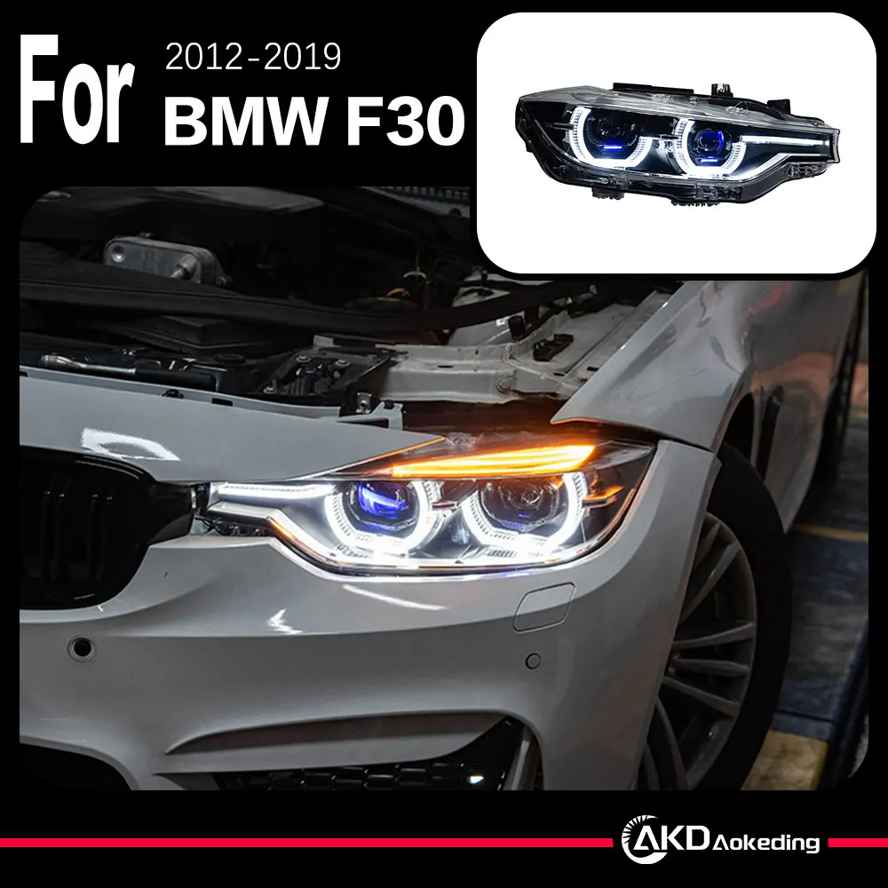 AKD Car Model for BMW F30 F35 LED Headlight 2013-2019 318i 320i 325i 328i 330i 335i DRL Angel Eye Automotive Accessories