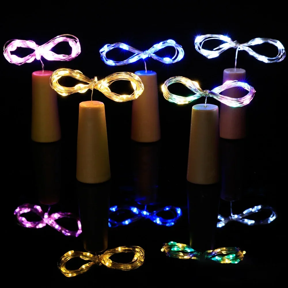 5/10 pièces barre LED bouteille de vin liège chaîne lumières noël vacances décoration guirlande fée lumières mariage fil de cuivre lumières