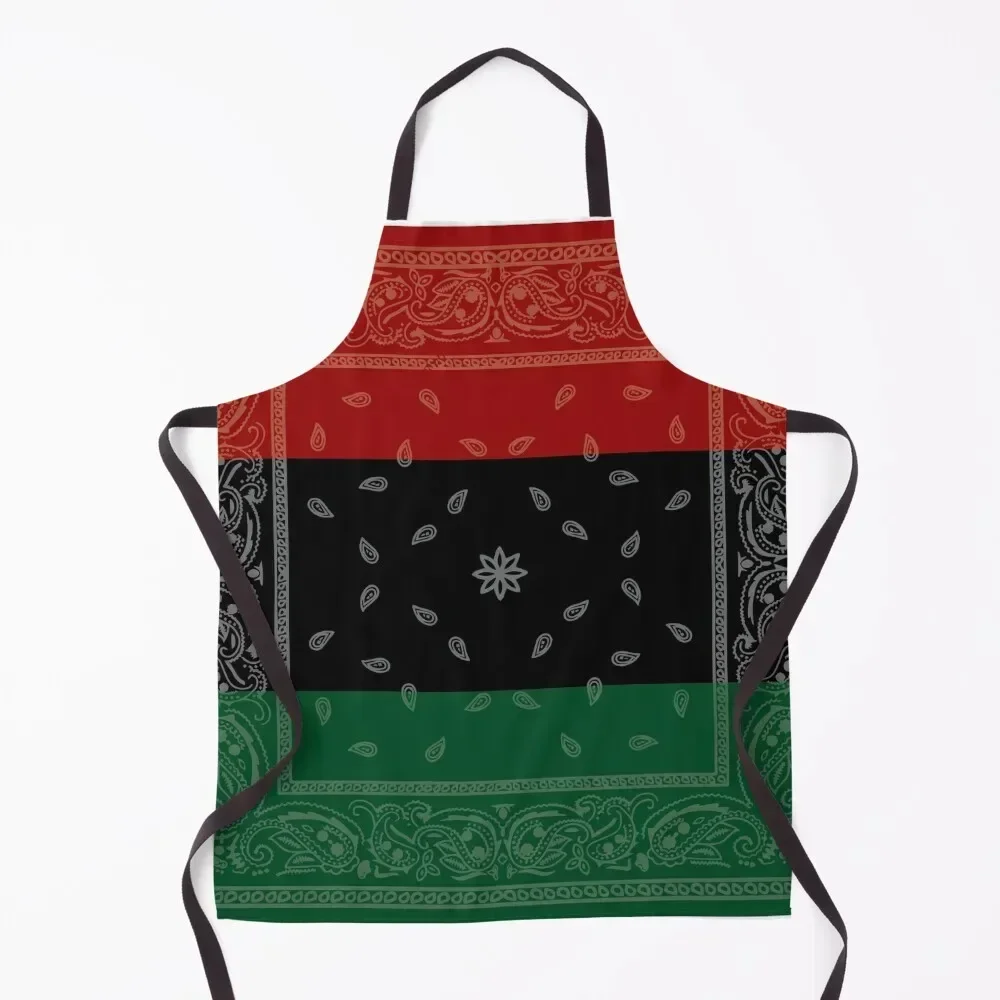 

RBG Pan-African Flag x Paisley Bandana Style No. 1 Apron Cooking Clothes Kitchen New 2022 Year Women Kitchen'S Apron