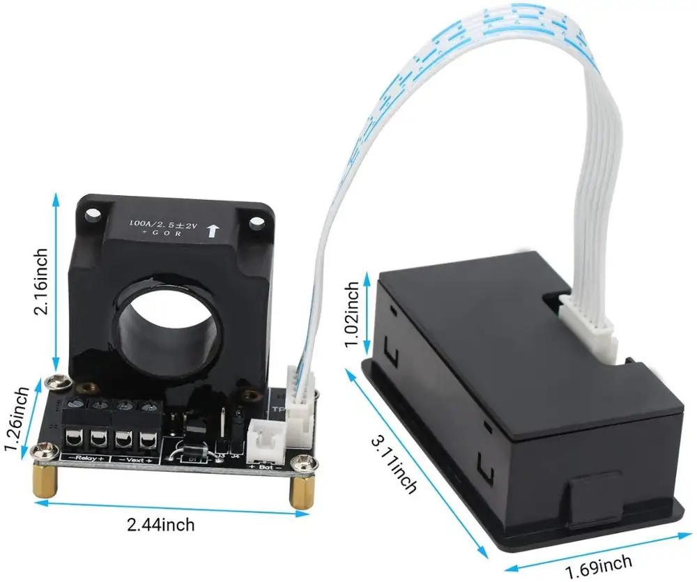 Imagem -02 - Coulomb Medidor com Lcd dc Tensão Bidirecional Multímetro Atual Capacidade de Energia Monitor de Bateria Carga e Descarga 0a 500a Hall