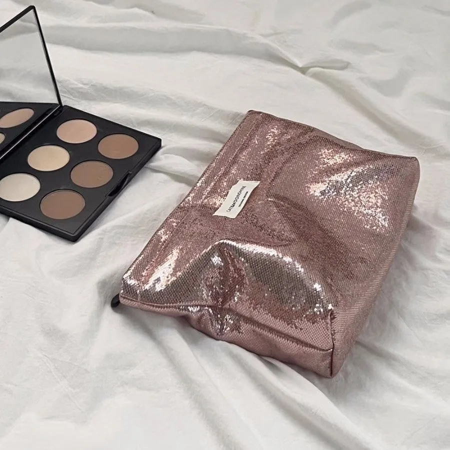 여성용 레오파드 프린트 캔버스 메이크업 백, 휴대용 여행, 스킨 케어 제품, 립스틱 보관 가방, 세면 용품 가방