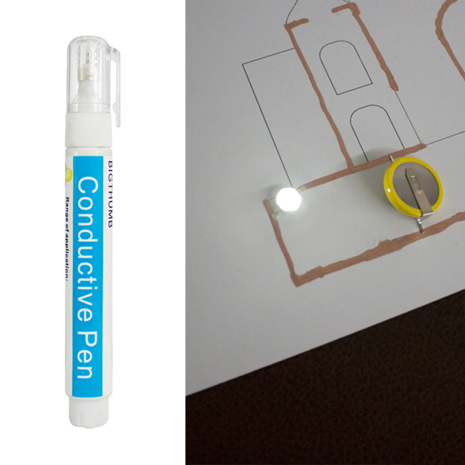 Imagem -04 - Caneta de Pintura Elétrica Condutora para Experimento Científico Tinta Escritor de Circuitos Circuitos de Desenhar Cartões Instantâneos Graffiti 3g