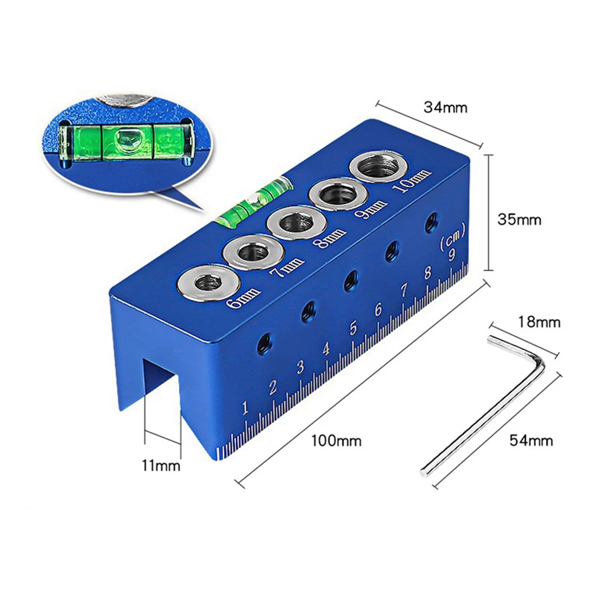 Carpintaria Straight Hole Drilling Locator, Level Vertical Drilling Machine, Fixture Log Tenon Pin Tool, 6,7,8,9,10mm