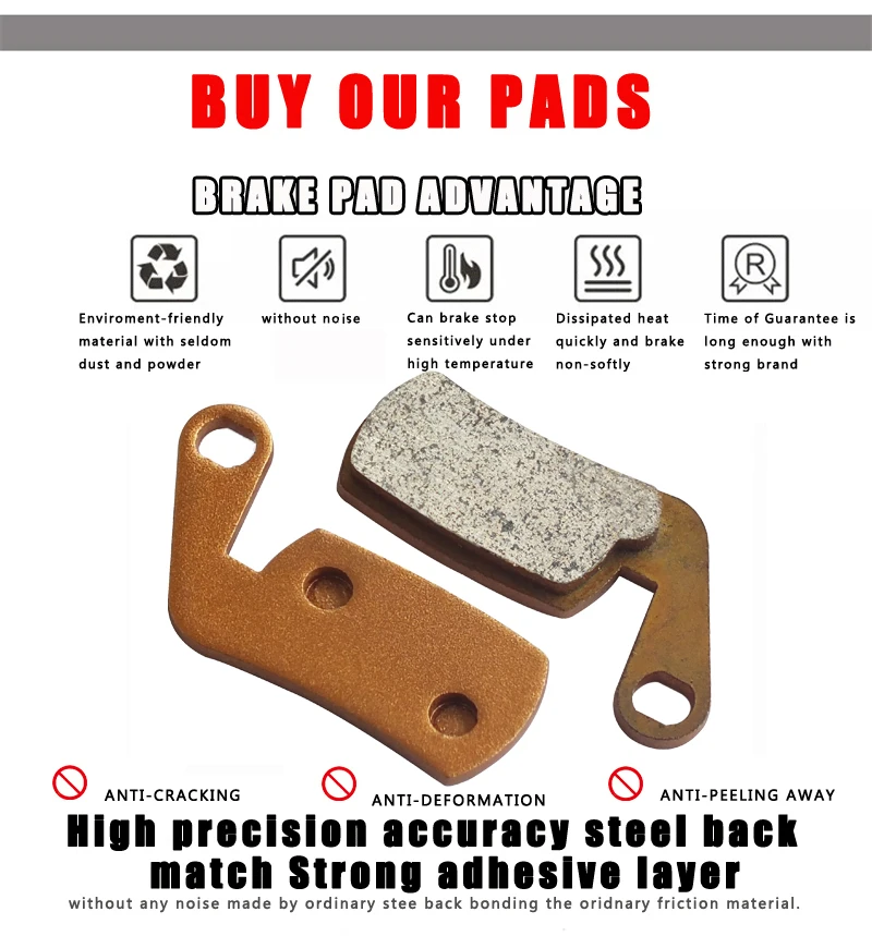 DELT 4 أزواج من وسادات فرامل قرص الدراجة الملبدة، لـ، Marta، SL، الياقات، الهيكل العظمي، EXO، MTB، الجبل، الدراجة، ركوب الدراجات، الجزء #5