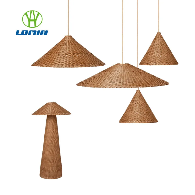 

Lomin Vintage Rattan Pendant Lamp Wabi-sabi Style Designer Art Chandelier Zen Tea Room Villa B&b Bedroom Handmade Lamps