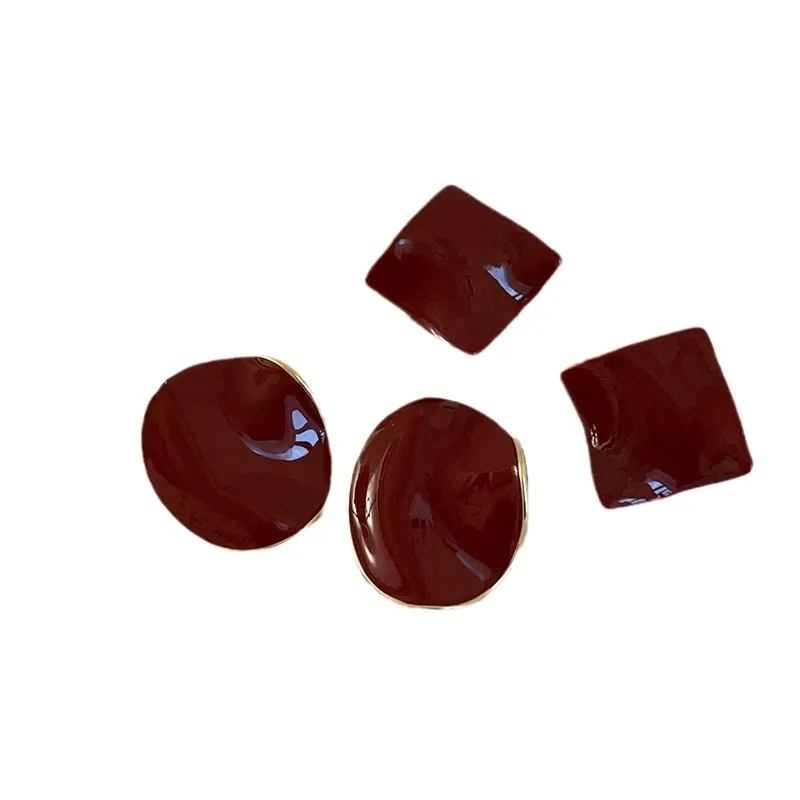 

Unique Red Drip Earrings for Women, Twisted Circle Metal Stud Earrings, Versatile Jewelry for Daily Party Wear, Anniversary Gift