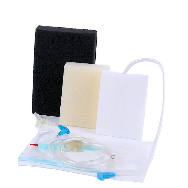 Rainhome Wound Dressing NPWT Kit 20x10cm with Black Foam Tubes Adhesive Pad And I/Y Connector for Surgical And Medical Use