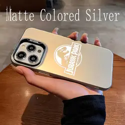 Jurassic Park Dinosaur Phone Case Matte Colored Silver Phone Case for iphone 15 14 pro 13 12 plus 11 7 x xr xs max Luxury Cover