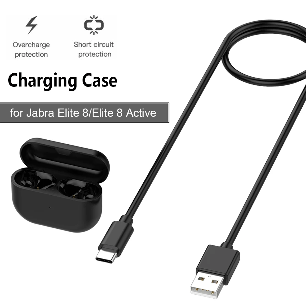 Charger Case for Jabra Elite 7 Pro Earbuds Type-C Port Wireless Replacement Charger Case Cradle Dock for Jabra Elite 8 Active