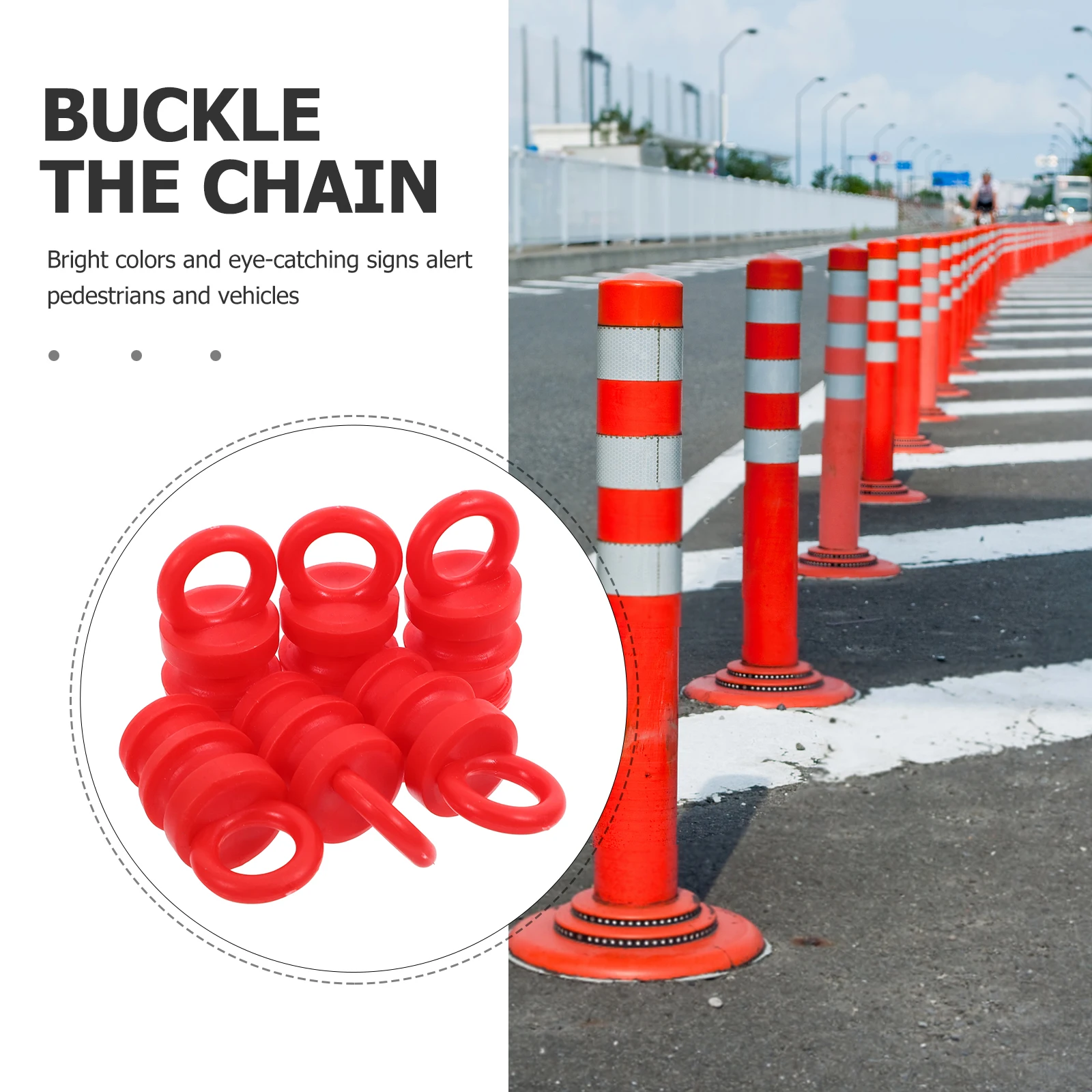 6 قطعة قبعات عمود السياج المطاطي متعددة الاستخدامات أغطية الدرابزين سلسلة ربط العمود قبعات الطريق مخروط تحذير آخر حماة