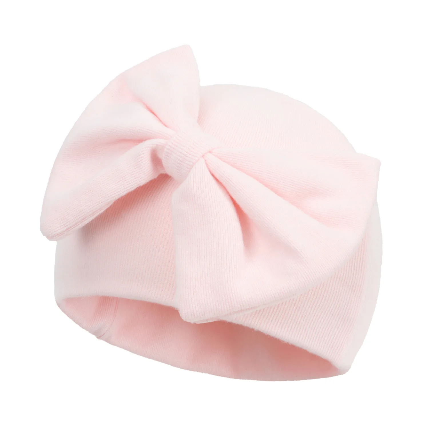 Spring and Fall Baby Fashion Cute Bow Casual All Match Children Warm Comfortable Breathable Solid Color Newborn Fetal Hat