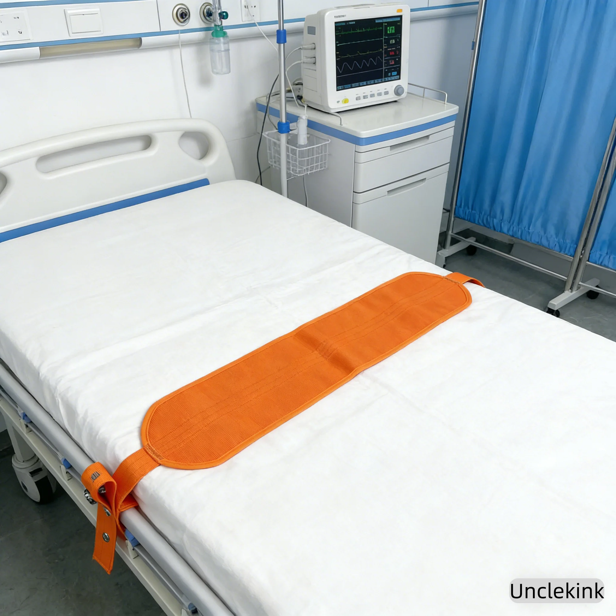 

Orange Bed Restraint Belt Magnetic Locking Adjustable Bed Safety Straps for Patient Safety Clinic Nursing Home Care