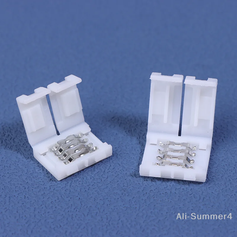 

10Pcs LED Strip Connector 8MM 10MM 2Pin 3Pin 4Pin 3528 5050 RGB Single Color Solderless PCB Board Wire Free Welding Connectors