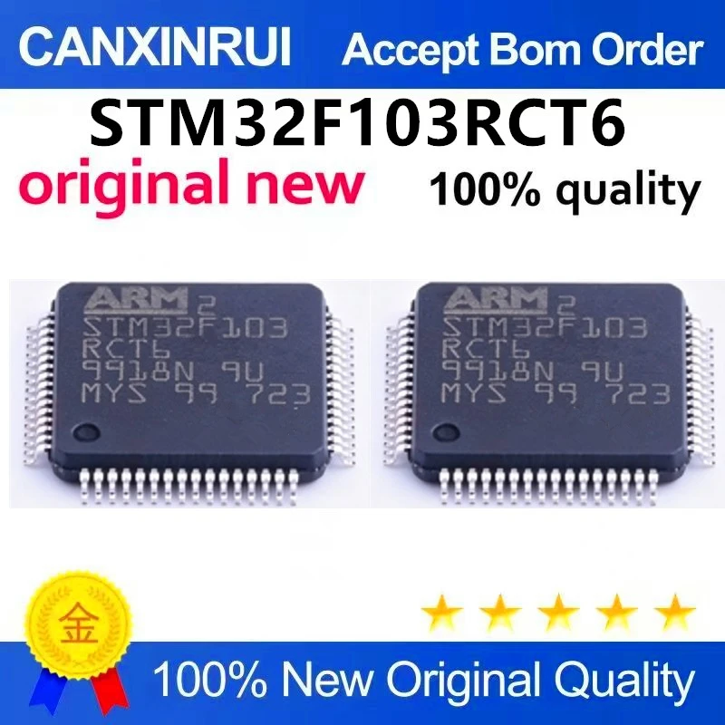 (5-100pieces)Original genuine STM32F103RCT6 LQFP-64 ARM Cortex-M3 32-bit microcontroller