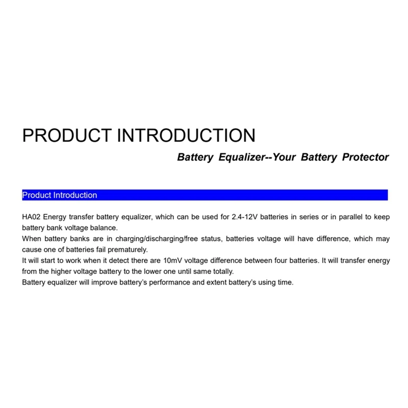 

HA02 Балансир батареи Балансир 48 В Балансир батареи Эквалайзер для свинцово-кислотной батареи/литий-A86Z