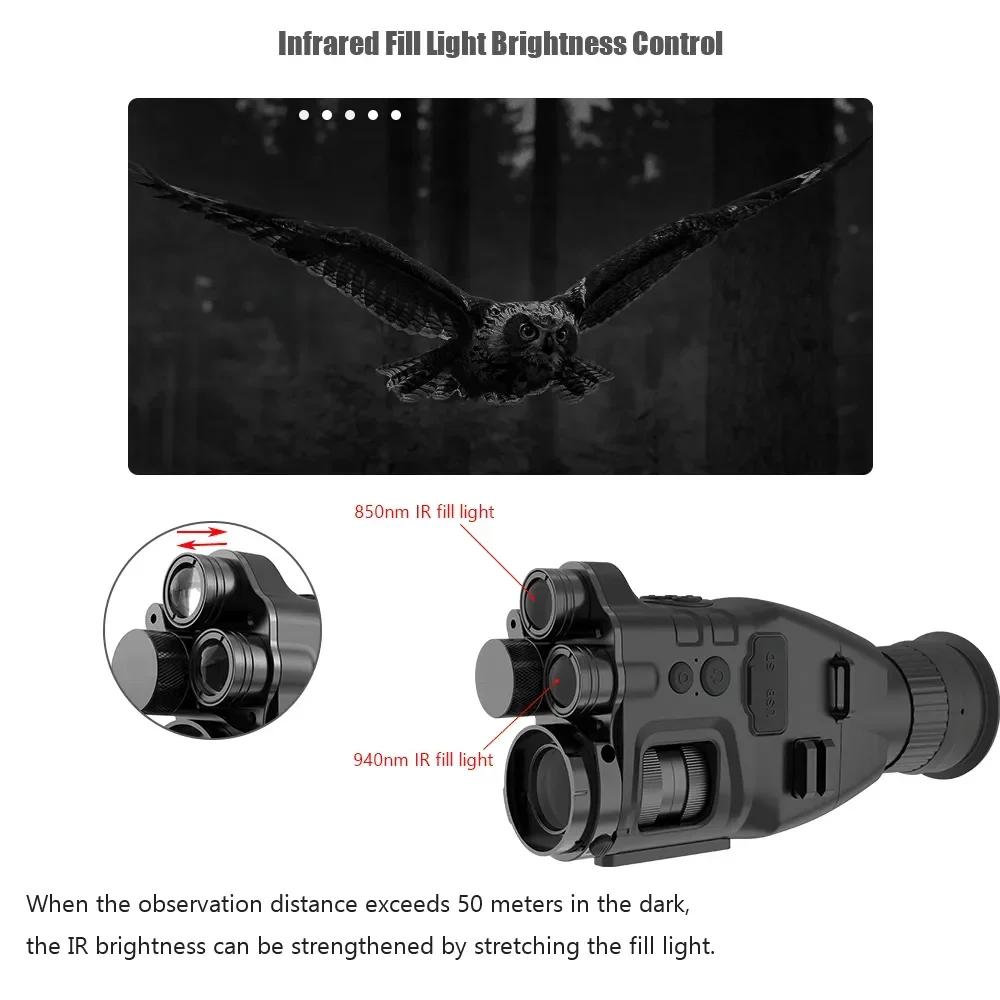 

CY789 1X-24X Wifi APP Digital Monocular Telescopes 850/940nm Dual Infrared 400M 1080P HD Night Vision Scope Camera for Hunting