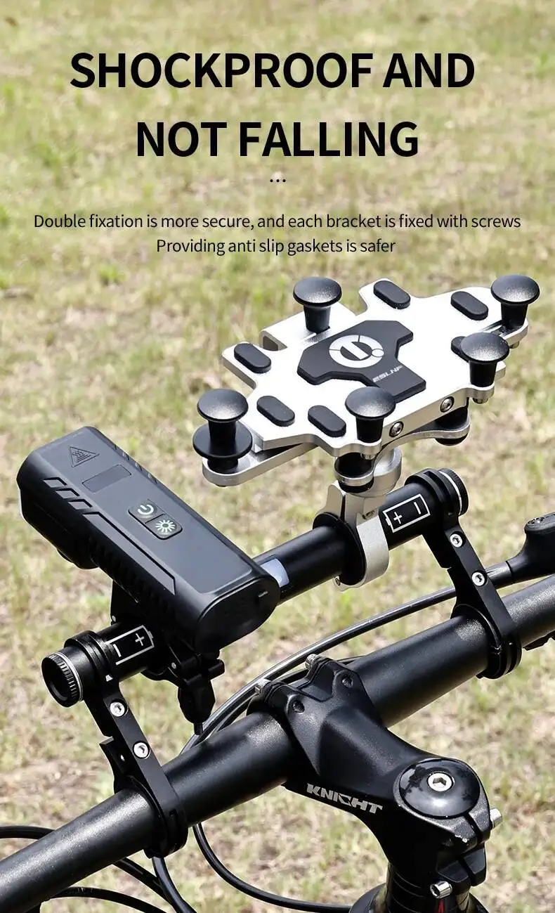 ESLNF 4000mAh Wiederaufladbarer Aluminium-Legierung Fahrrad-Lenkererweiterungshalter mit Powerbank – Detail 4