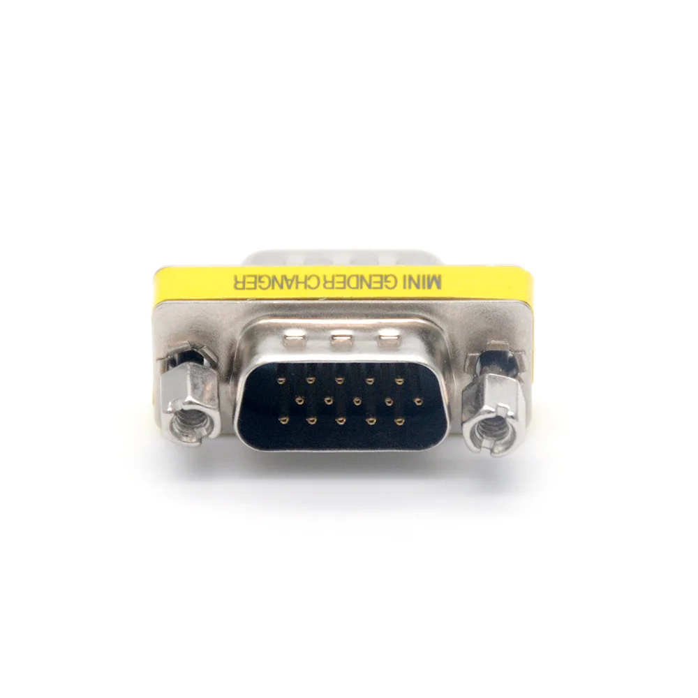 15 Pin VGA SVGA Gender Changer Adaptor Connector Male to Male Coupler Converter Monitor M/M DB15 Connector