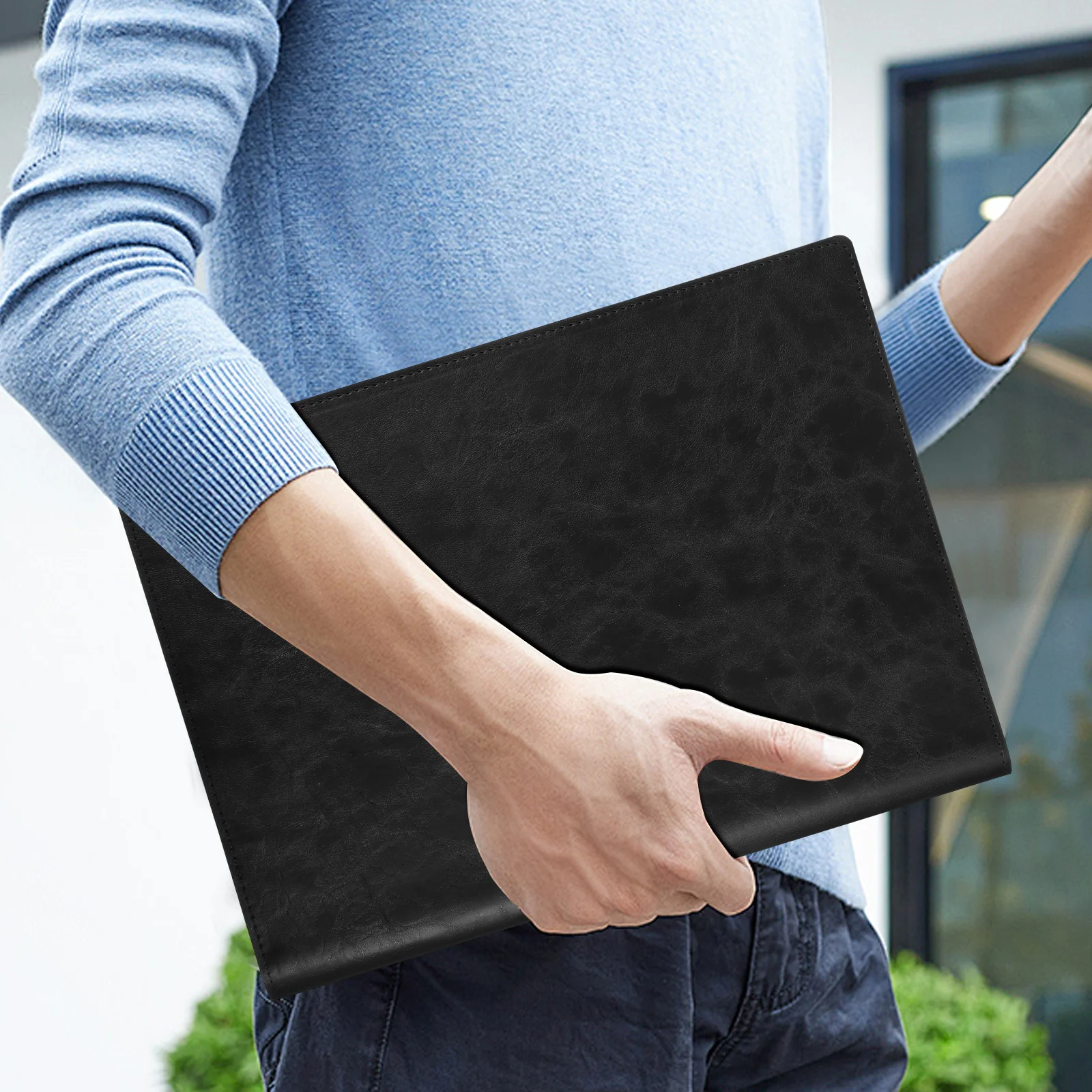 

Folder Splint File Folders Clip Board Care Black Pu Business Notebook Organizer Man