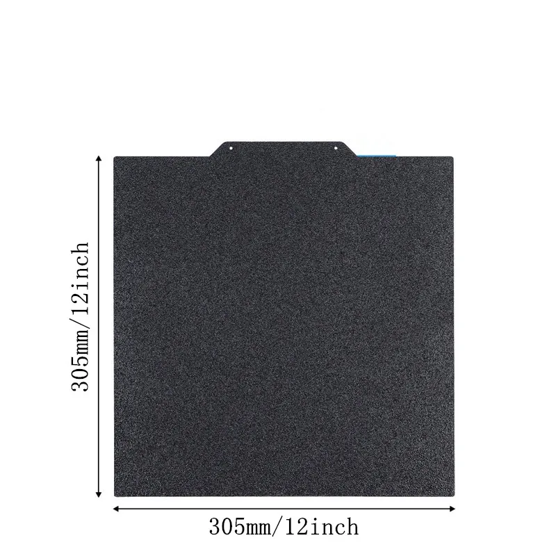 ENERGETIC 3D Printer Textured Black PEI Sheet for Voron 2.4 300/Trident 300 Build Plate Spring Steel Sheet Flex Bed 305x305mm