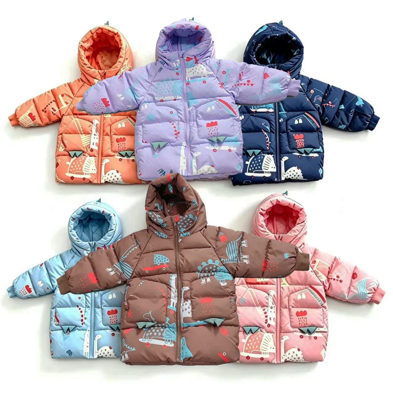 ZOETOPKID Winter Girls Boys Print Jackets Warmth Waterproof Child Long Down Coats Cartoon Kids Snow Outfits Baby Therme Parka