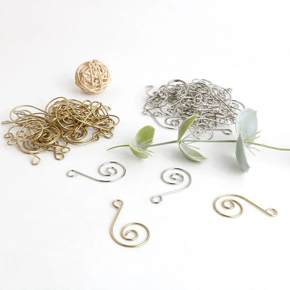

50Pcs S-Shaped Metal Hooks Golden Elegant Swirl Design for Tree Decorations Ornament Hangers Wreath Hangers Heavy Duty Steel