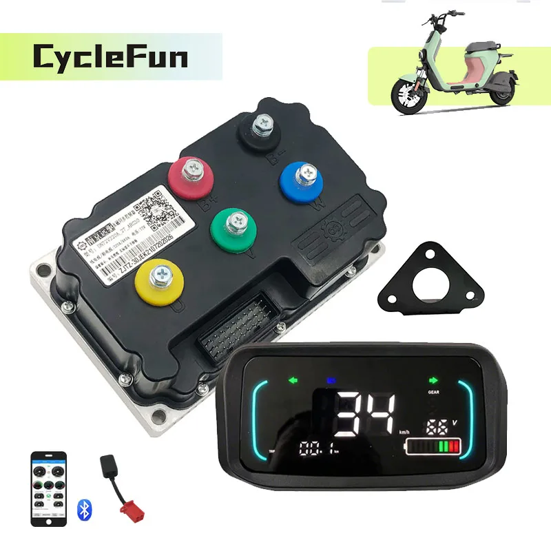 

Fardriver Motor Controller 72V ND72300 100A 2KW-3KW Sine Wave Programmable With N7 Display And Bluetooth For Electric Scooter