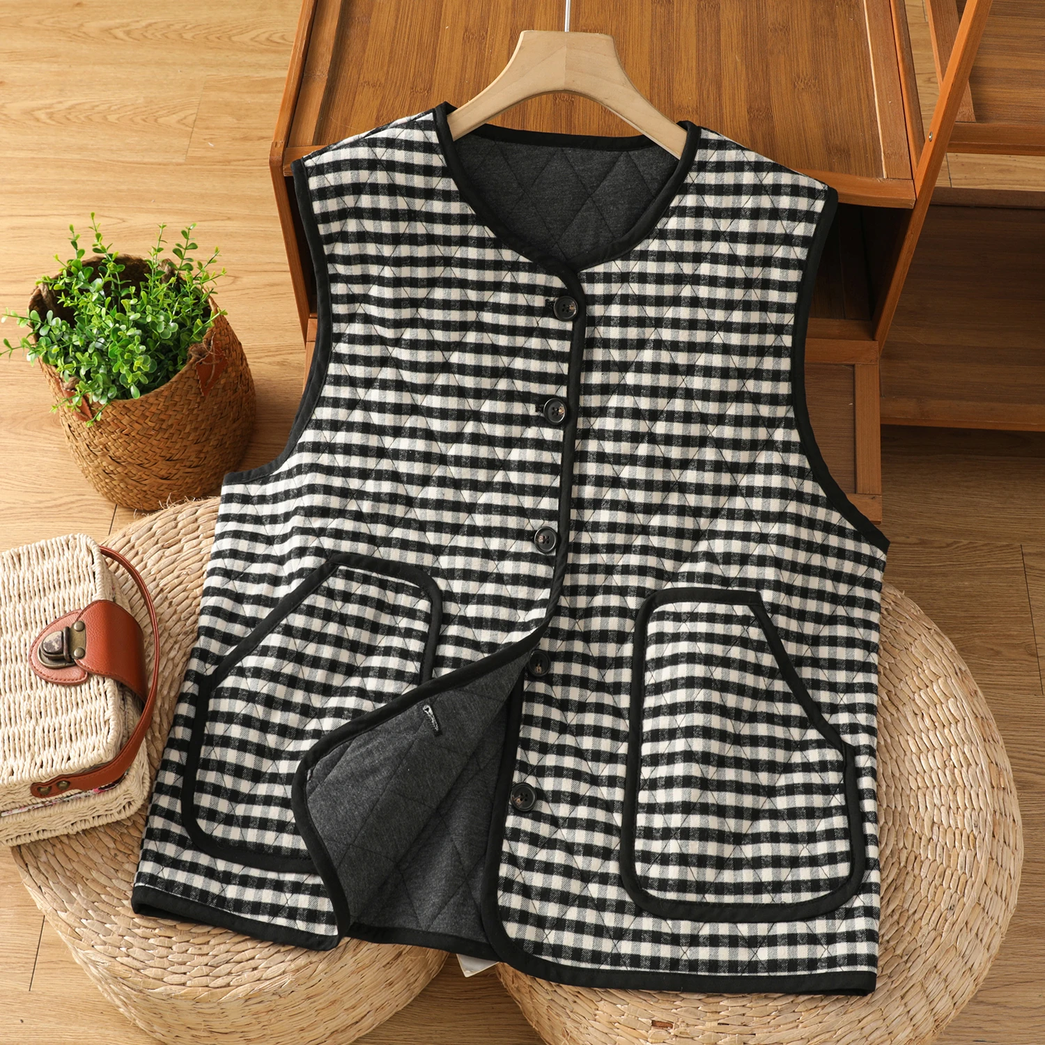 سترة خفيفة الوزن من القطن الرقيق ort Svel مستديرة Ne ملابس خارجية دافئة من الجلد الصناعي فضفاضة بزر واحد للتنقل #1