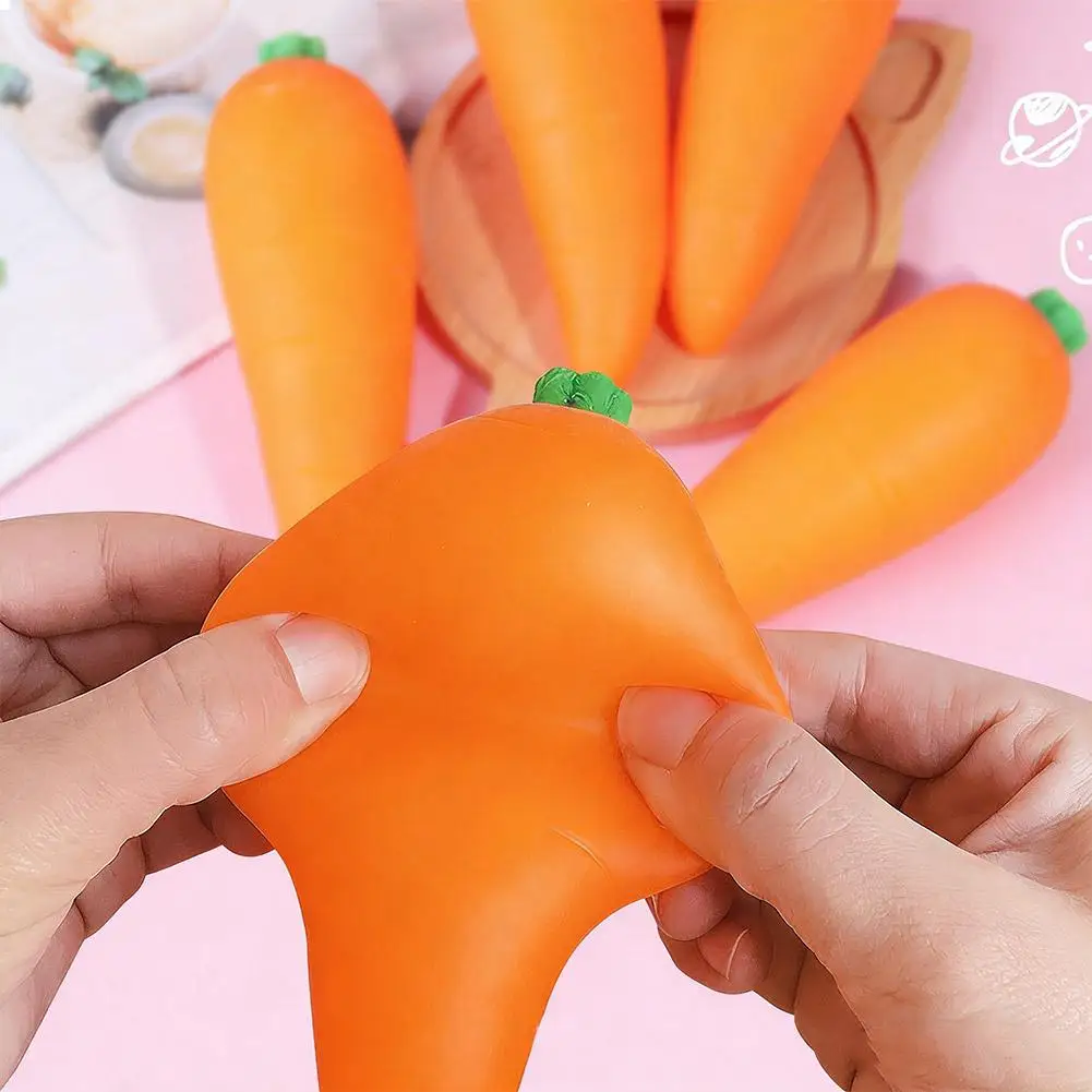 Squishy Games Carrot Vegetable Giant Stress Toy Reusable Low Rebound Decompression Toys Stress Relief Anti-Anxiety Squeeze Toy