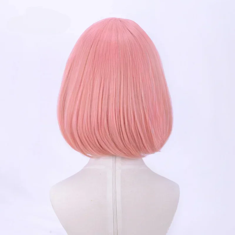 Anime haruno sakura cosplay perruque courte rose résistant à la chaleur cheveux synthétiques anime cosplay perruques de