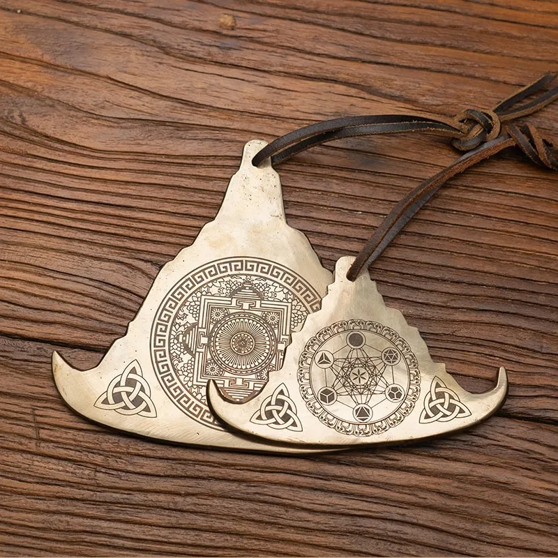 Triangular Bronze Spinning Kyeezee Gong Burmese Traditional Percussion Instrument for Meditation Sound Healing Yoga Relaxation
