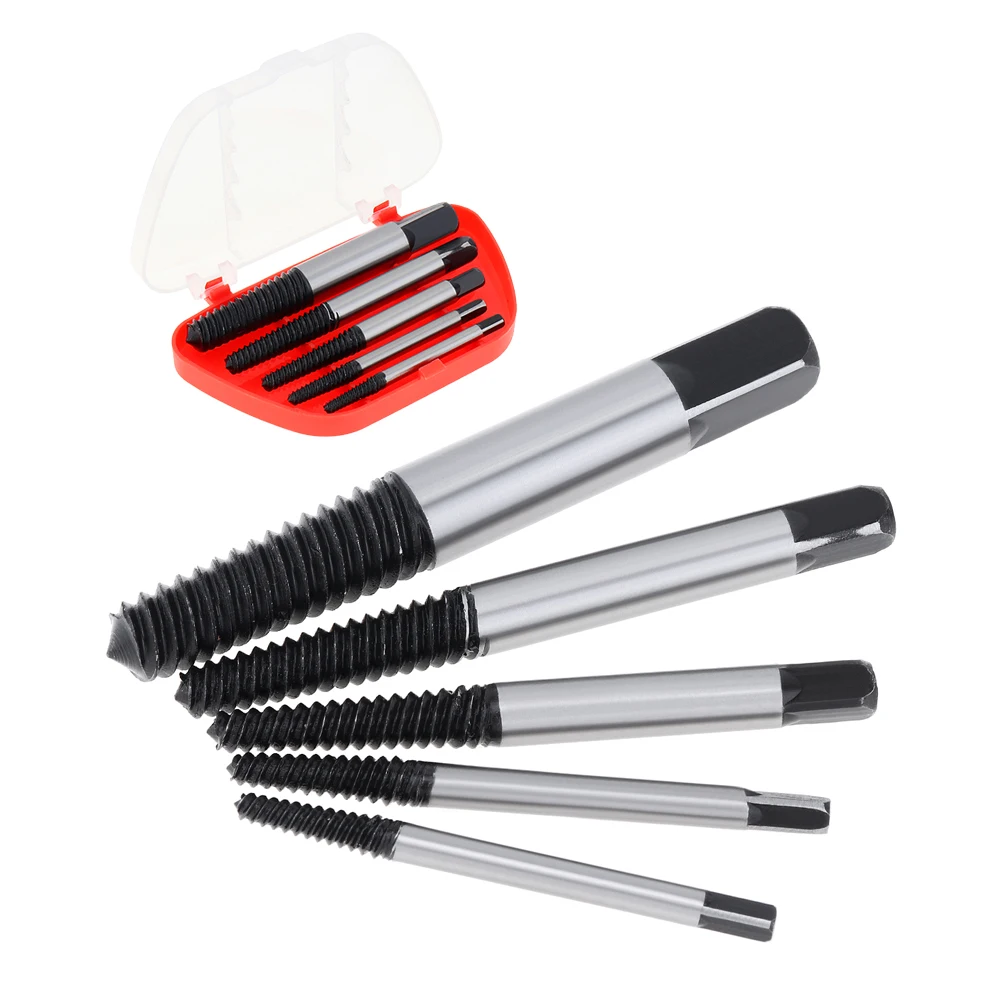 5Pcs Screw Extractor Set Damaged Broken Screws Take Out Drill Bits Set Heavy Duty Tool Broke Bolt Remover