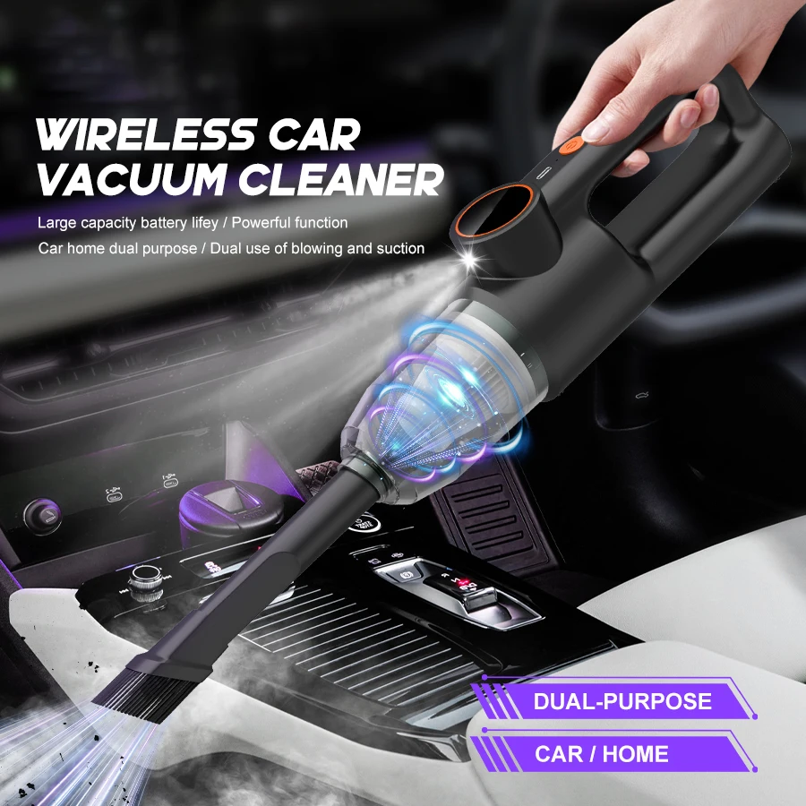 Aspirapolvere per auto 11000PA Aspirapolvere portatile senza fili portatile ad aspirazione forte con multi-ugelli per animali domestici per auto
