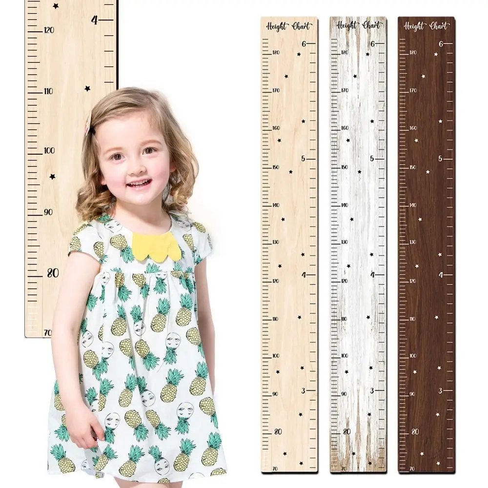 New Wood Kids Growth Chart Wall Mount Foldable Puzzle Height Ruler Splicing Height Measuring Chart Bedroom