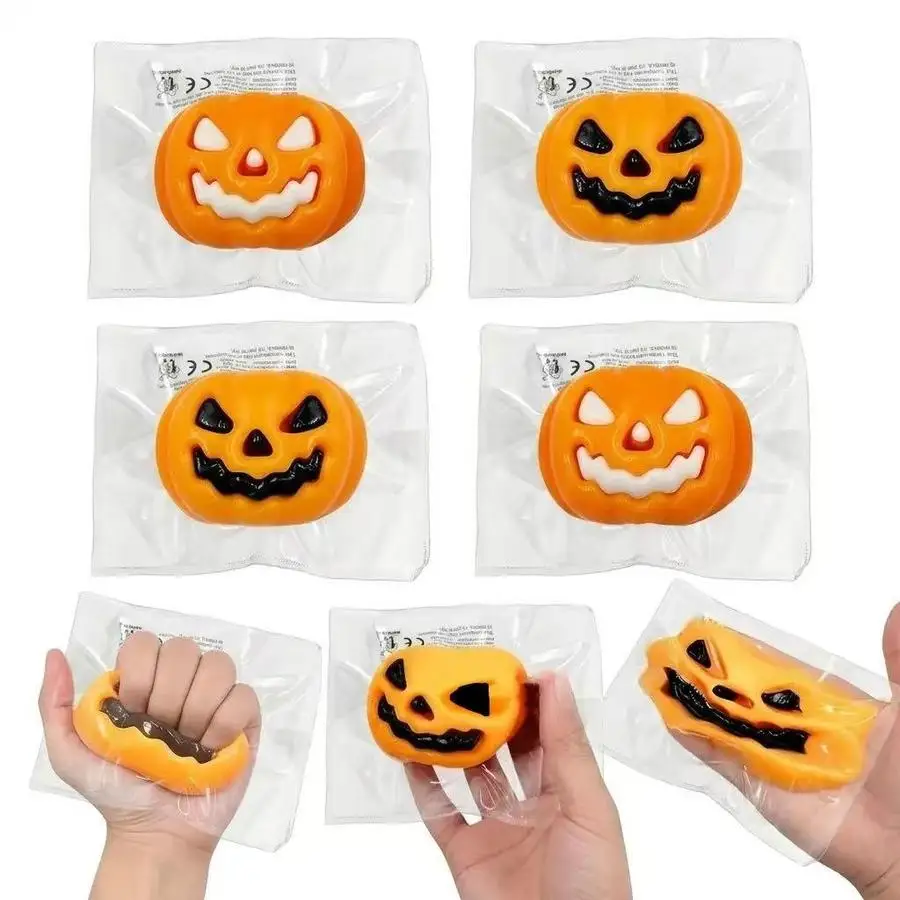 1/5/10/20/50/100pcs Hefeng Cl- for Halloween Prank Pumpkins Stress Balls Fidget Toys Squishy Squeeze Ball Toys for Halloween Par
