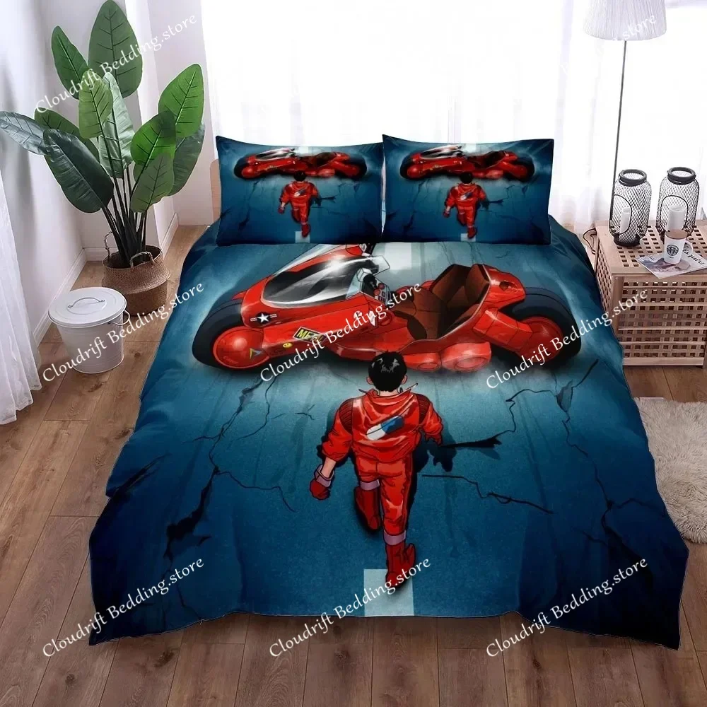 

3D Print Akira And His Bike Duvet Cover Set UK Single Double King US Twin Full Queen Size Anime Bed Bedding Set