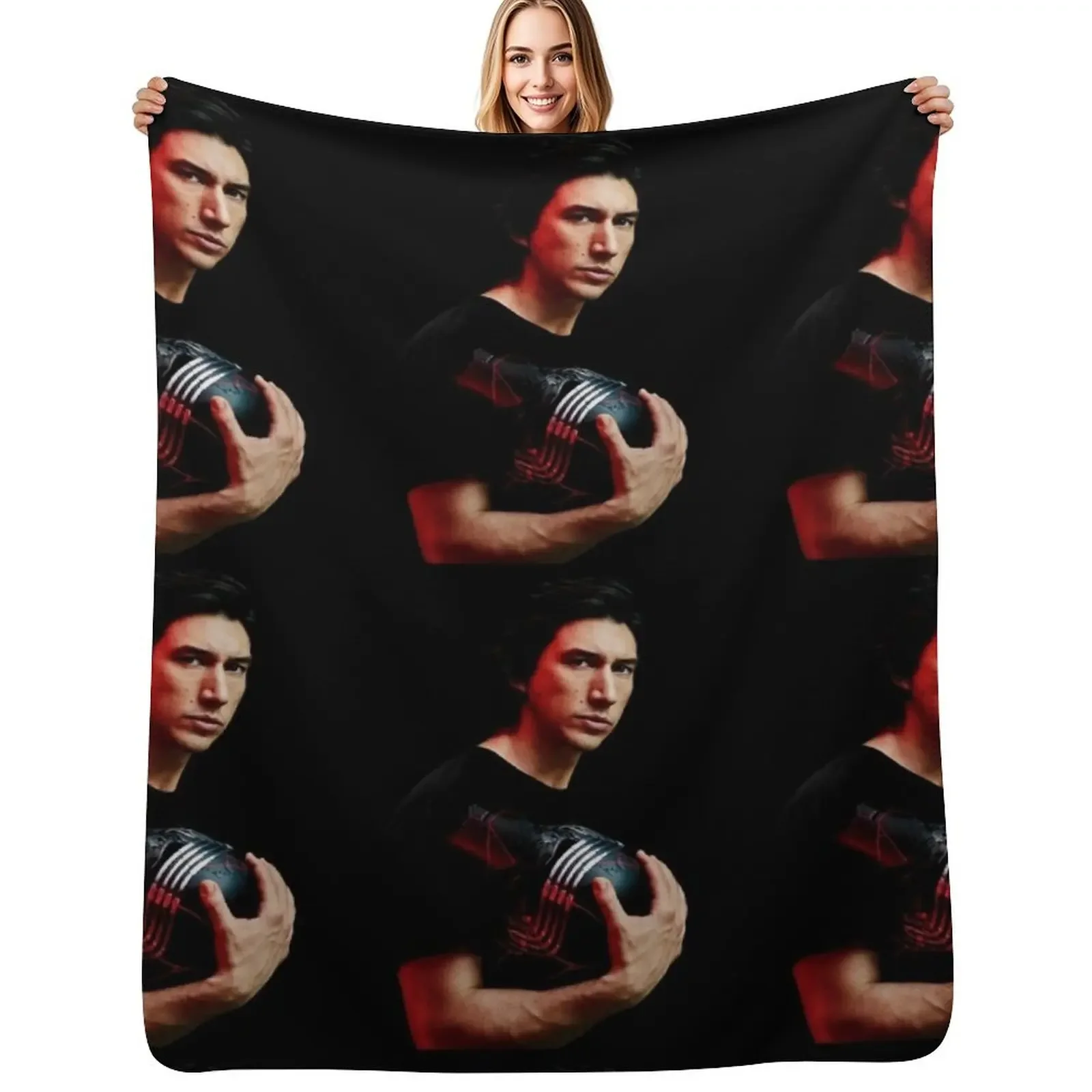 

Cover of Rolling Stone Adam Driver December 2019 Throw Blanket For Decorative Sofa funny gift Soft Plush Plaid Blanket