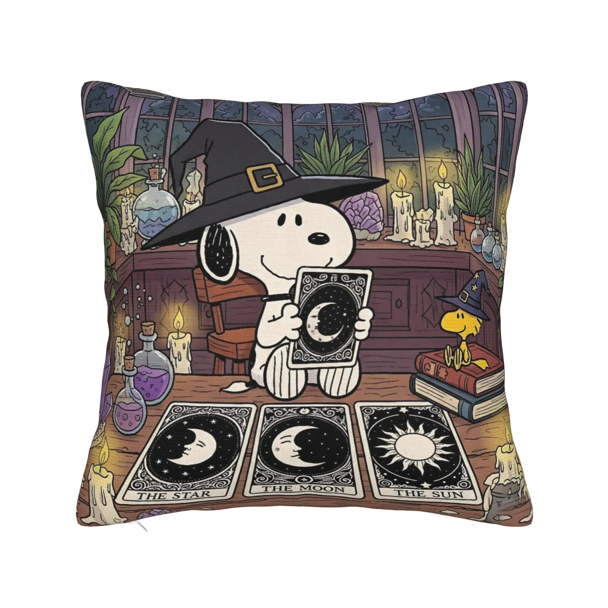 Halloween Snoopys Square Pillow Case Witch Cushion Cover Fashion Polyester Decor Pillowcase for Seat 45*45cm