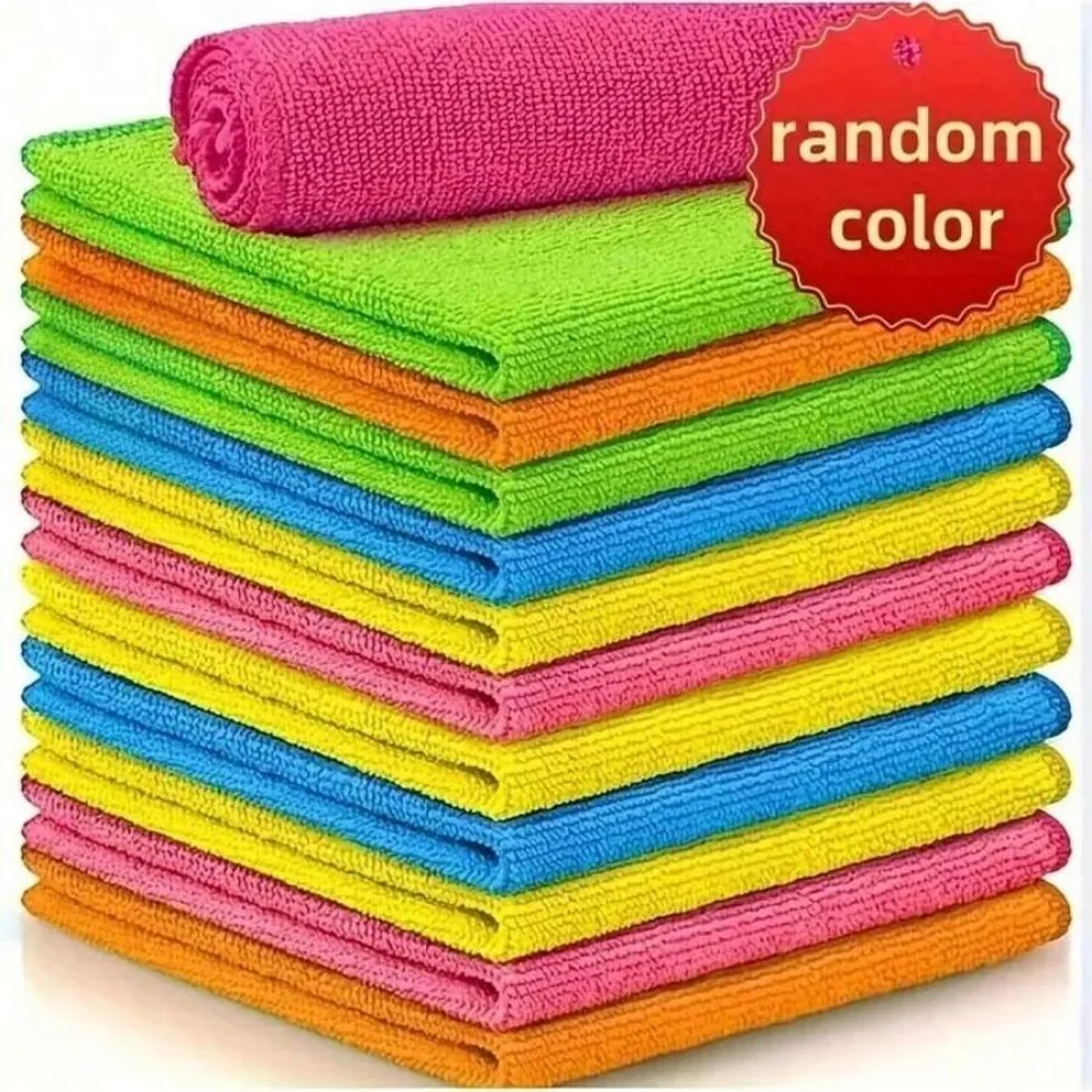 1-20Pcs Microfiber Cleaning Cloth Set Multi-color Soft Quick-drying Absorbent for Kitchen Bathroom Hotel Home Cleaning