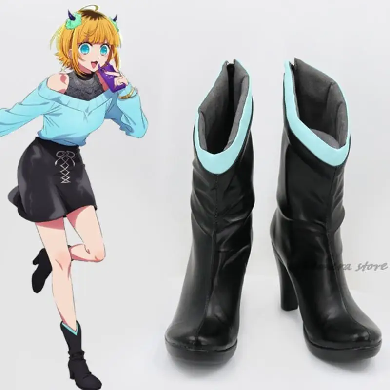 Anime Oshi No Ko Mem Cho Cosplay boots black shoes Women Halloween Party Outfits PartyEU35 toEU43 Party Gift Halloween Christmas