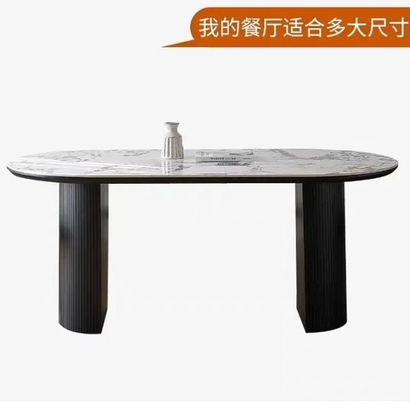 French Retro Stone Texture Finish Dining Table Modern Light Luxury Household Combination Small Apartment Cream Style Home Furnit