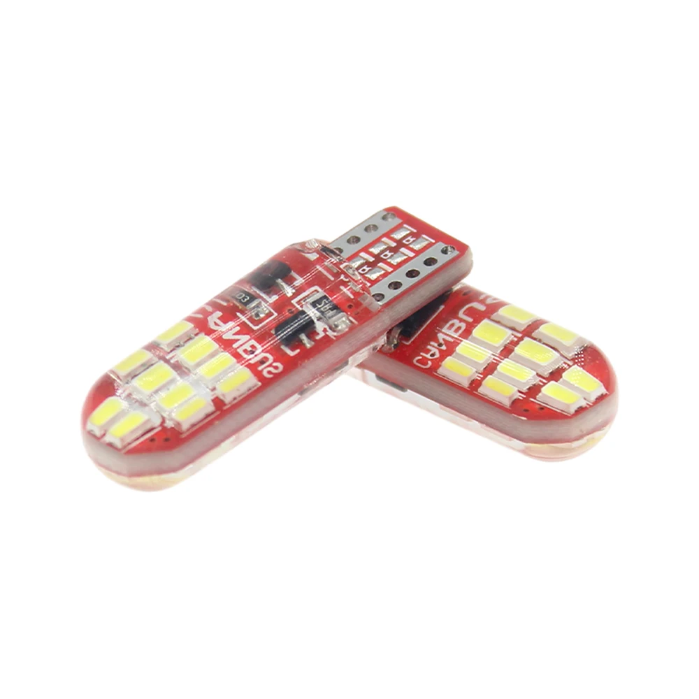 50pcs 3014 20SMD Canbus T10/W5W LED Car License Plate Clearance Light Bulb Side Marker Lamp Reading White 12V Autos Accessories