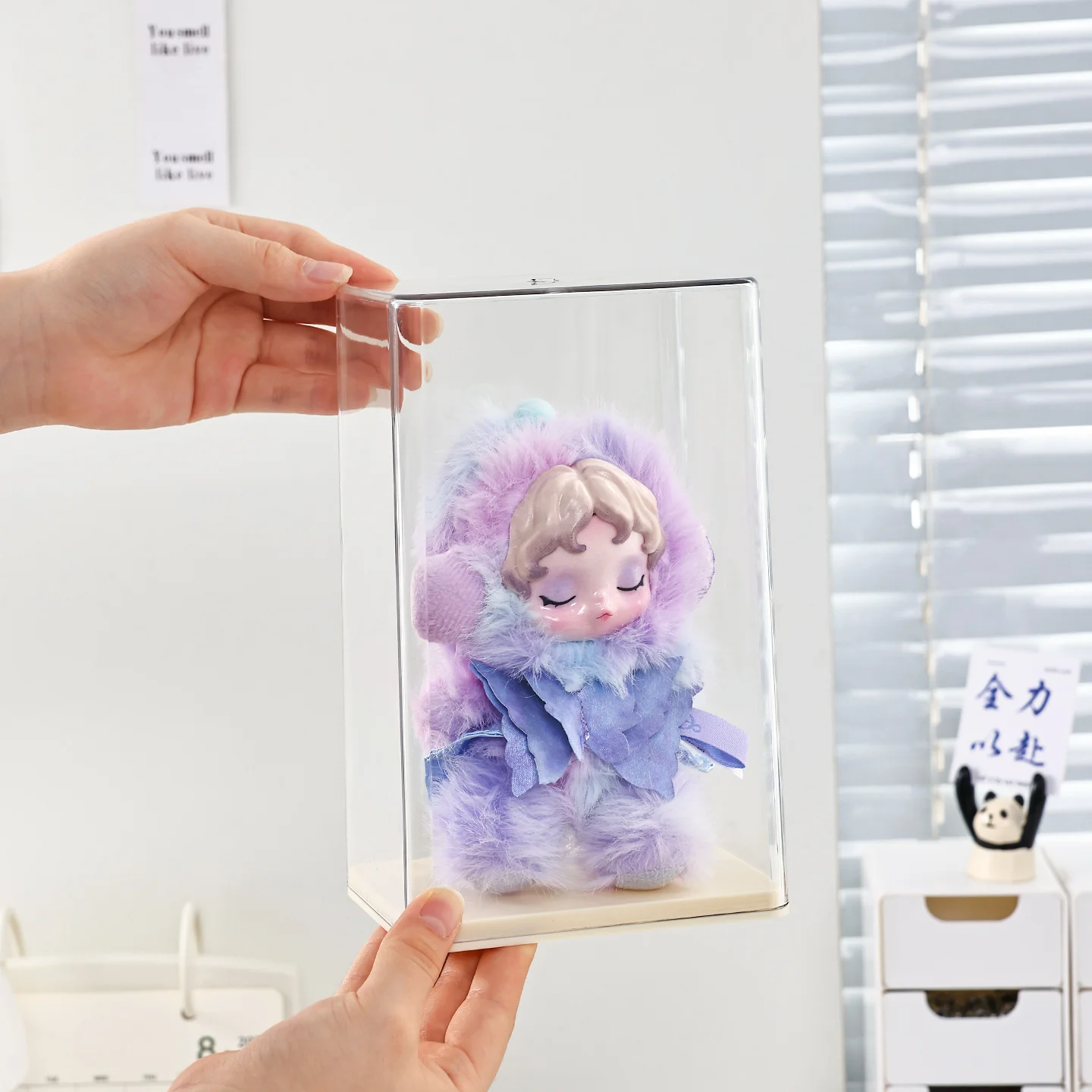 1 Stück Transparente Acryl-Staubschutzbox für Labubu, Sammlerstück-Vitrine, Desktop-Organizer – Detail 8