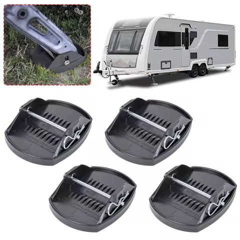 4Pcs Universal Caravan Jack Pads Leveller Wheel Foot Leg Support Jacking Lift Pad Support Stand for Trailers RV