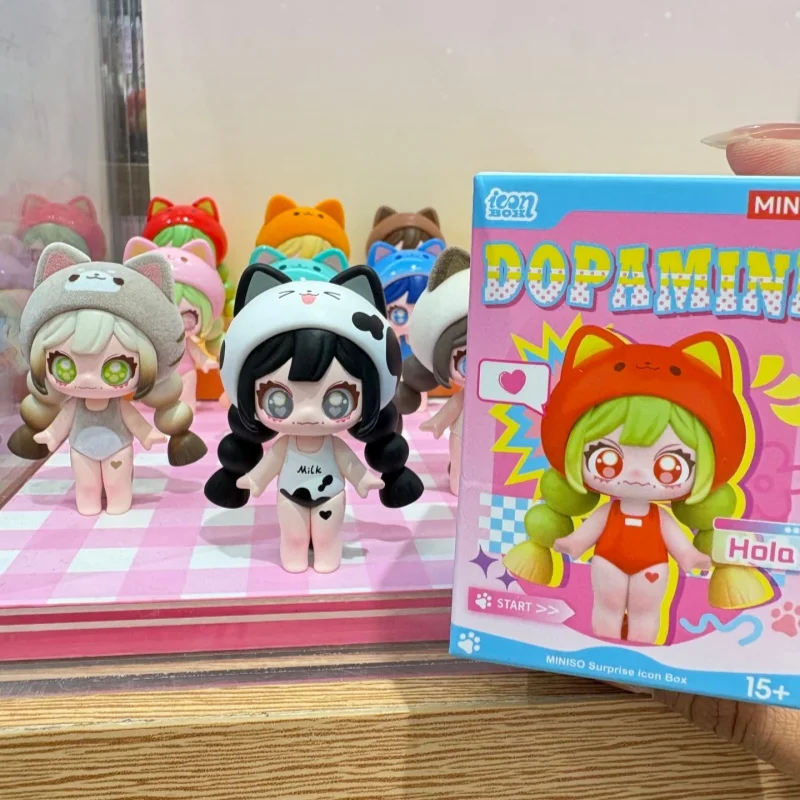 

Аутентичный новый Iconbox Hola Dopamine Cat, мини-слепая коробка, модные фигурки кошек и девушек, кукла, подарок, коллекционные игрушки, коробка-сюрприз, подарок