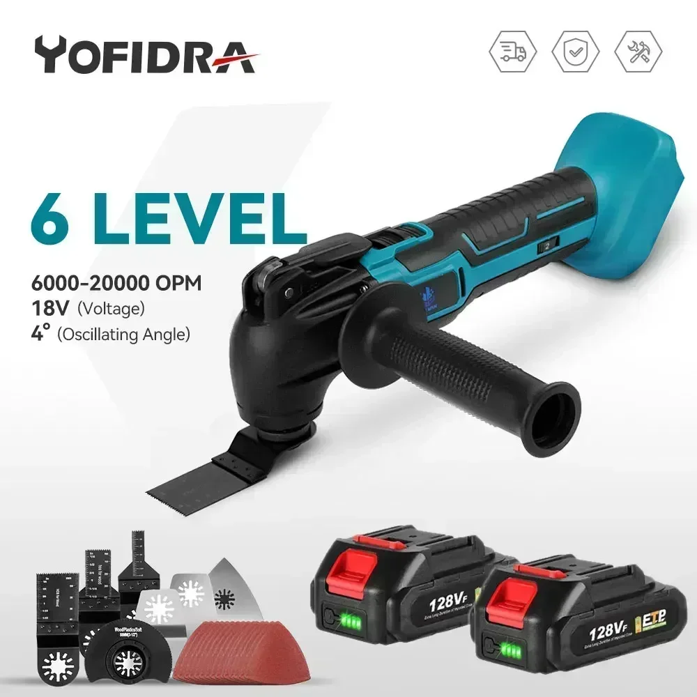 Cordless Oscillating Multifunction Tool 6 Gears Variable Cordless Woodworking Trimmer Cutting Tools For Makita 18V-21V Battery