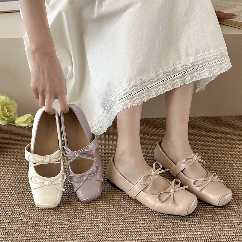 Shoes For Women Flats - Damskie baleriny, damskie buty z kwadratowym