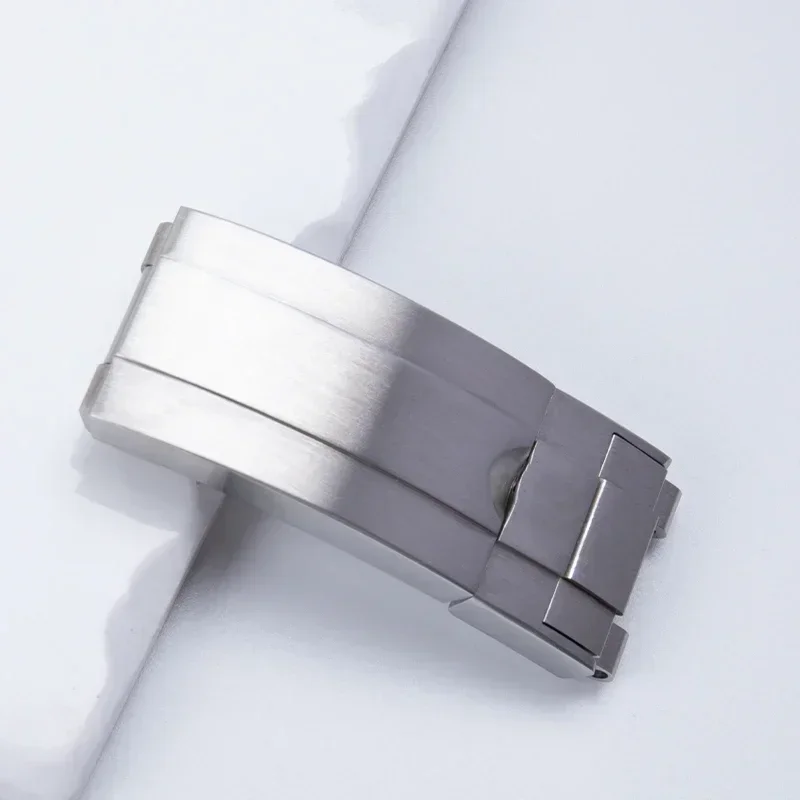 316L 17x9 مللي متر الفولاذ المقاوم للصدأ الإنزلاق المنزلق قفل للطي مشبك ل رولكس جديد الغواصة المطاط الأساور الجلدية نشر المشبك