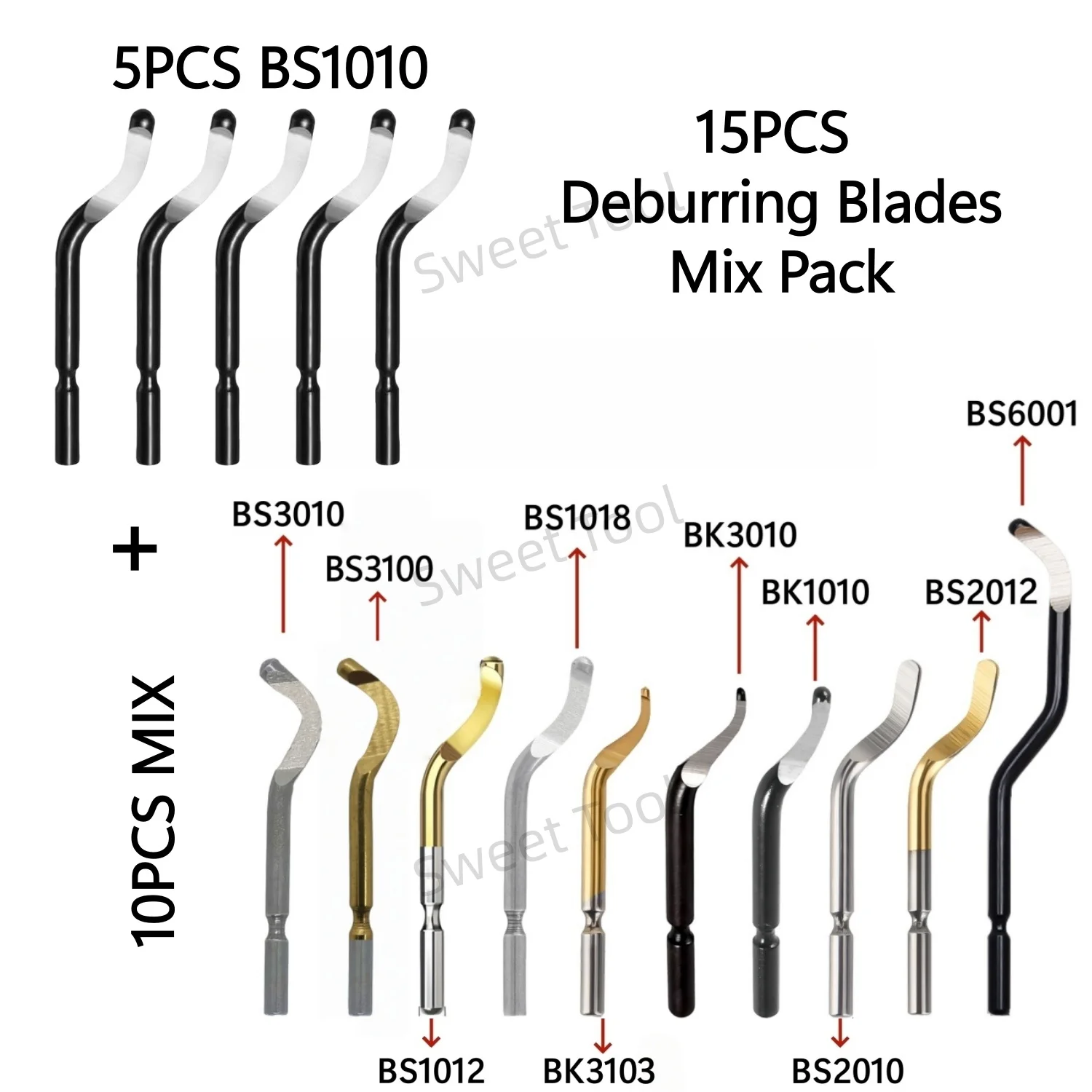 15PCS MIX Deburring Blades BS3100 BS1010 BS1012 BS1018 BK3010 BS3010 BK1010 BK3103 BS2010 BS2012 BS6001 for Wood Plastic Metal